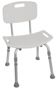 Deluxe Aluminum Shower Chair with Adjustable Legs and Curved Seat
