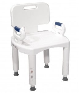 Premium Series Shower Chair with Back and Arms Adjustable Legs